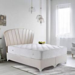 Ropa de cama alp jasmine, cama tapizada con plataforma cosida, juego de cama doble tamaño queen king con base, colchón en caja y cabecero