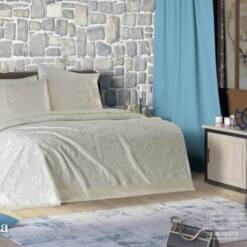 armes home victoria cream pique duvet bed cover set with linens - elegant and comfortable bedding set