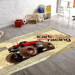 Seroni Karting Digital Printing Patchwork Kids Rug