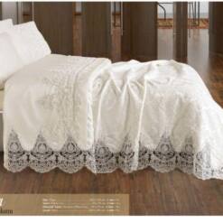 armes home diana chenille pique bed cover set with linens 230 x 240 cm