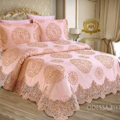 armes home odessa pique duvet bed cover set with bedsheet linens 230 x 240 cm - luxurious and elegant bedding option