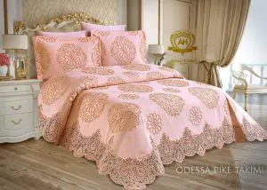 Armes Odessa Pique Premium Elegant Bedspread Coverlet Bed Cover Set with Bedsheet Linens 230 x 240 cm