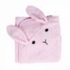 Toalla de baño cigit kids de algodón rosa con orejas de conejo para niñas