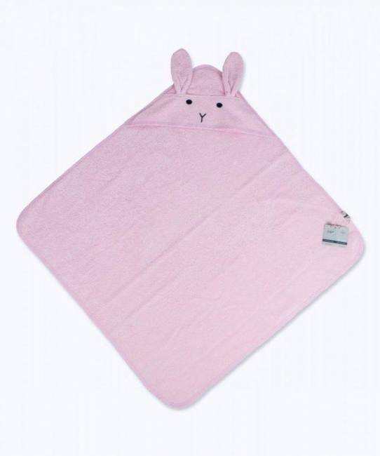 Cigit Kids Cotton Pink Bath Towel with Rabbit Ears for Girls
