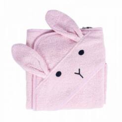 asciugamano da bagno in cotone rosa cigit kids con orecchie di coniglio per ragazze