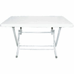 mandella home foldable metal table plastic top 70 x 120 cm