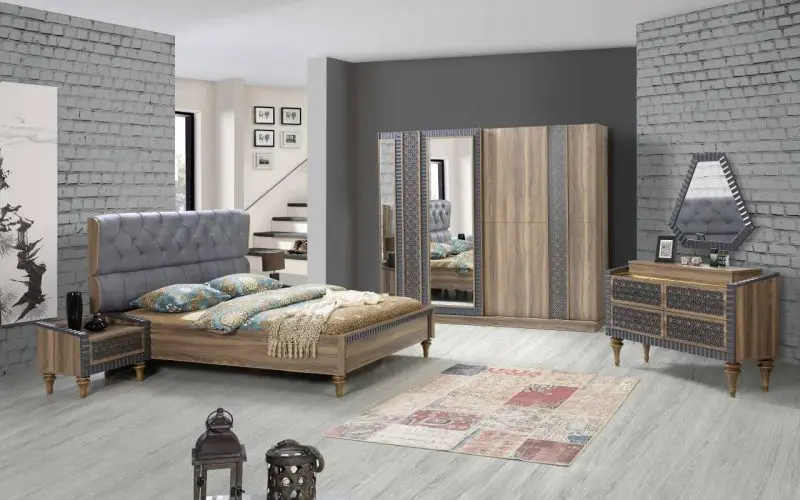 Şiptar modern blue bedroom furniture set
