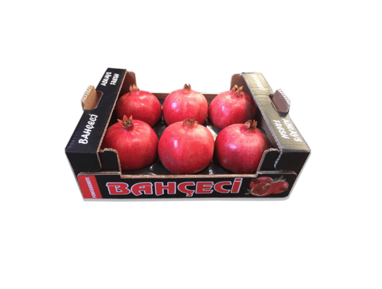 bahçeci farming sour sweet red pomegranate in cartoon box 4 kg