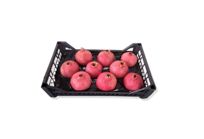 bahçeci farming sour sweet red pomegranate fruits in plastic box 5kg