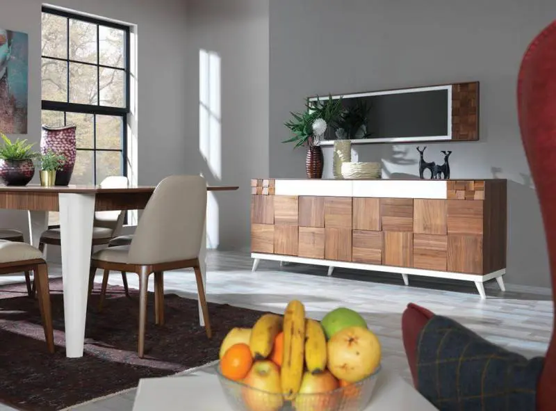 berrak furniture awarded walnut ecru dining room