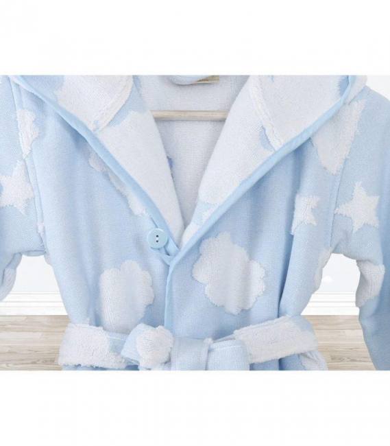 irya textile cloud children’s bathrobe pink blue