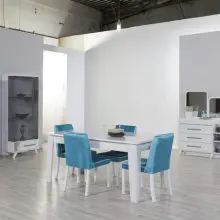 davenza ev mobilyaları karben beyaz yemek odası