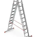 2 Sectional Double Sliding Industrial Aluminum Ladder