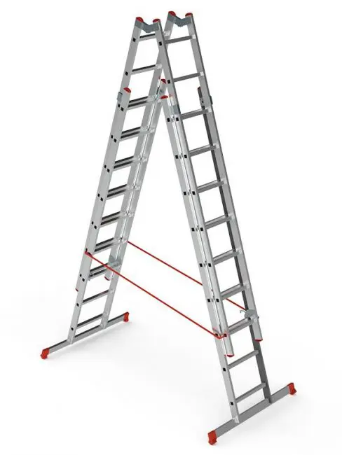 2 sectional double sliding industrial aluminum ladder