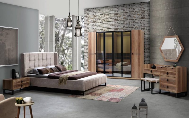 Şiptar modern willow bedroom furniture sets king queen full vanity dresses bed closet