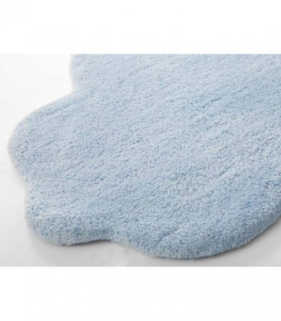 irya textile cloud cotton doormat blue