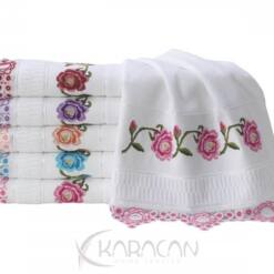 Karacan Home Textile Embroidery Hand Towels 4 From Turkey karacan home textile embroidery hand towels