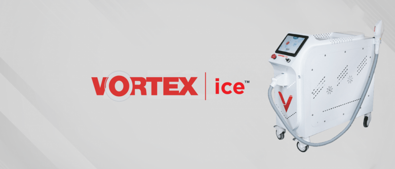 Vortex ice painless epilation with ice cap effect