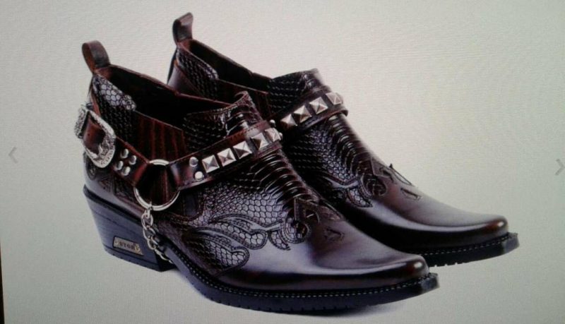 etor cowboy western style genuine leather men boots