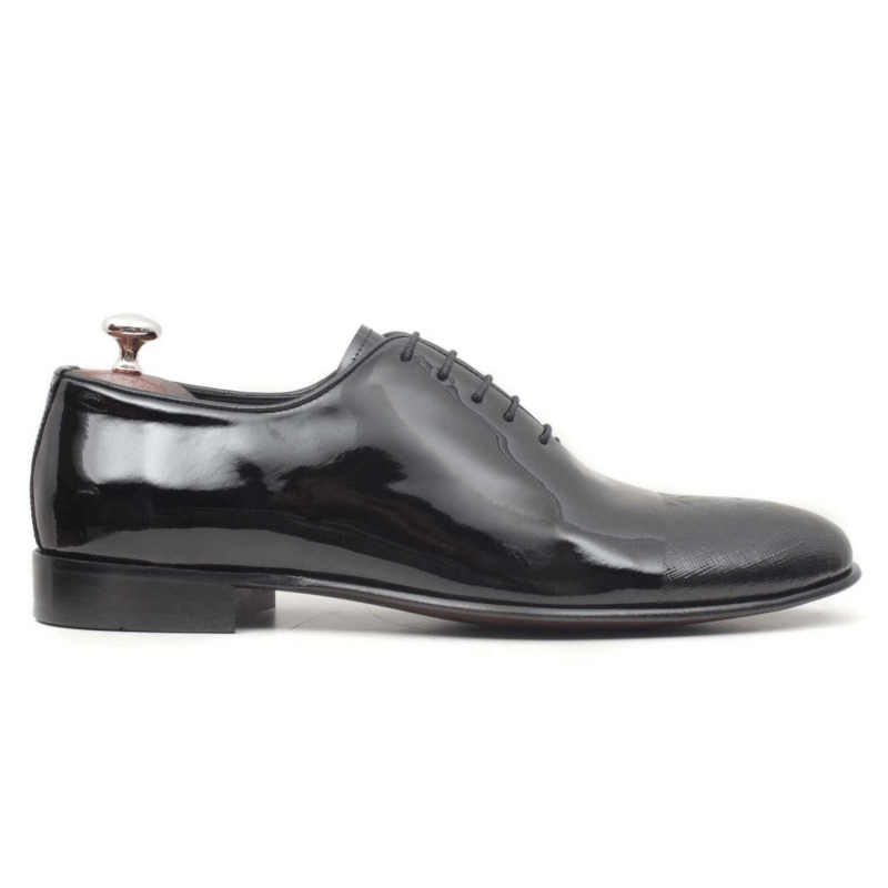 molyer black patent leather classical men shoes