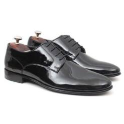 molyer black patent leather classical men shoes