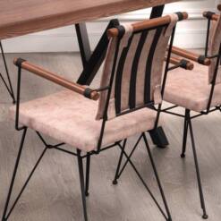 seferay bodrum kitchen dining metal wooden table set