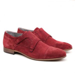 molyer tumbled sole red suede casual shoes