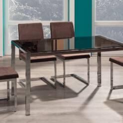 seferay helen kitchen dining metal glass table set