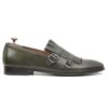 molyer hand painting double buckle loafer leather sole men shoes