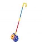 Bayraktar Colorful Hand-push Double Ball Wheel Toy Trolley for Baby kids Toddlers