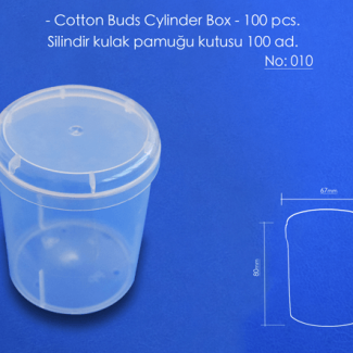 Tozbey Plastic Cylinder Boxes For Cotton Buds 100 Pcs...