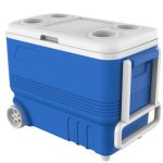 Kale Termos 45 Liter Plastik Piknik Insulated Waterproof Thermal Box Cooler Icebox Wheeled Blue