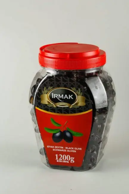 Irmak black table pickled olive small s 700 g in plastic jar