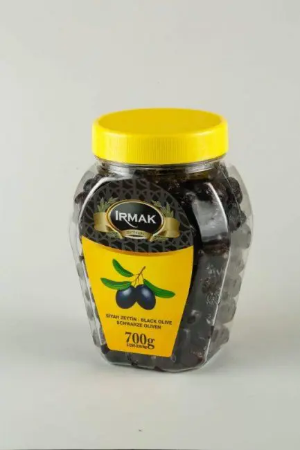 Irmak black table pickled olive small s 700 g in plastic jar