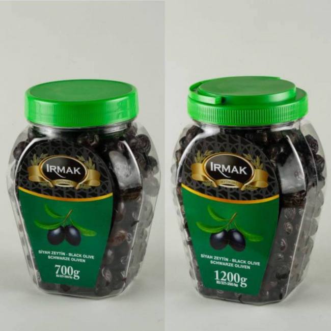 irmak black table pickled olive 700 g in plastic vacuum sealed bag