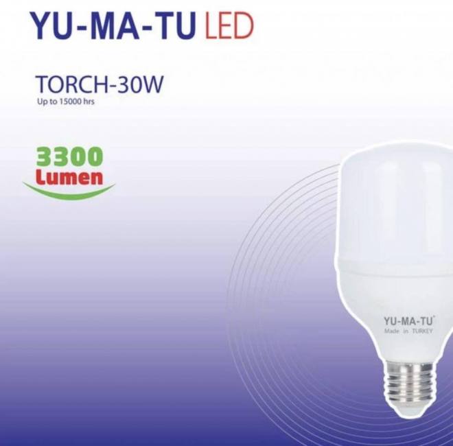 Yumatu 30w e27 white led light bulb 3300 lumens