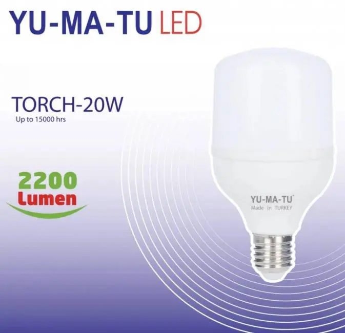 yumatu 20w e27 white led light bulb 2200 lumens