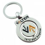 Alcan Promotion Corporate Brand Logo 3D Custom Rotating Spinning Advertising Promotional Metal Keychain