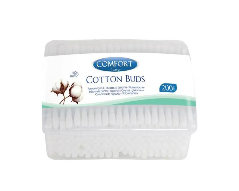 Aksan comfort love 100% pure cotton hygienic makeup swabs buds ear sticks 100 pcs cmf 600