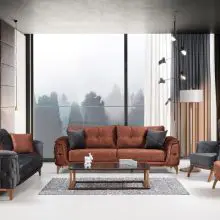 Fidanoglu Melodi Modern Living Room Sofa Set Includes 2 Sofas and 2 Chair