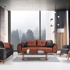 fidanoglu melodi modern living room sofa set includes 2 sofas and 2 chair