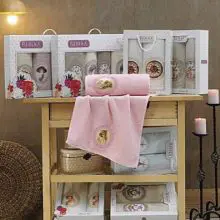 Berberler Textile Berra 100% Turkish Cotton Bath Hand Face 2 Towels Towel Set Collection
