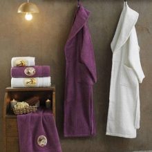 Berberler Rebeka Men Women 100% Turkish Cotton Bath Robe Bathrobe Bornoz and Towel Set Bella