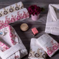Berberler Rebeka Mens Women Bathrobe Bornoz And Towel Set 100% Turkish Cotton Floral 24 From Turkey berberler rebeka mens women bathrobe bornoz and towel set 100% turkish cotton floral