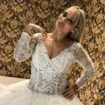 maya moda fabric embroidered lace wedding ball gown dress