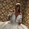 maya moda fabric embroidered lace wedding bridal ball gown dress