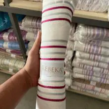 Berberler Rebeka Turkish Towels Peshtemals Pestemal 100% Organic Pure Cotton 70 × 160 cm 380gr Violet Grey Stripped