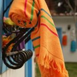 Berberler Loincloth 100% Turkish Cotton Towel 70 × 160 cm 380gr Peshtemals Orange Stripped