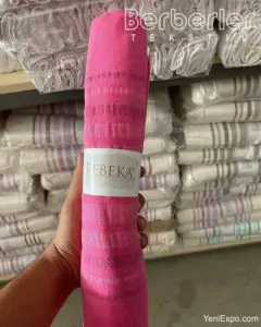 Berberler Rebeka Turkish Towels Peshtemals Pestemal 100% Organic Pure Cotton 70 × 160 cm 380gr Pink Stripped
