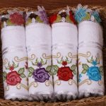 Berberler Berra Bathroom Decorative Hand Towels Embroidered Towel Turkish Cotton Pack of 6 – 30 x 50 cm Floral Lace